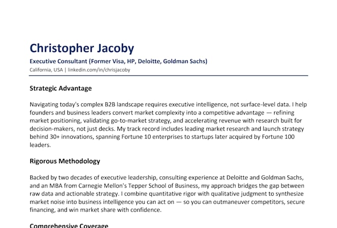 deliver expert b2b market research and competitive analysis
